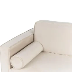 MIRAMAS - Chaise longue - Beige - Linkerzijde - Fluweel