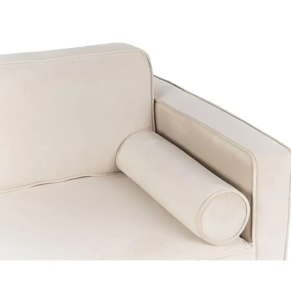 MIRAMAS - Chaise longue - Beige - Rechterzijde - Fluweel