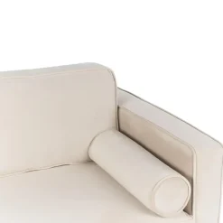 MIRAMAS - Chaise longue - Beige - Rechterzijde - Fluweel