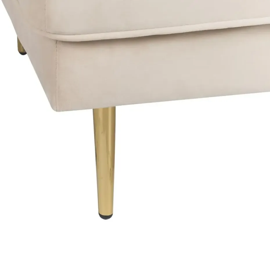 MIRAMAS - Chaise longue - Beige - Rechterzijde - Fluweel