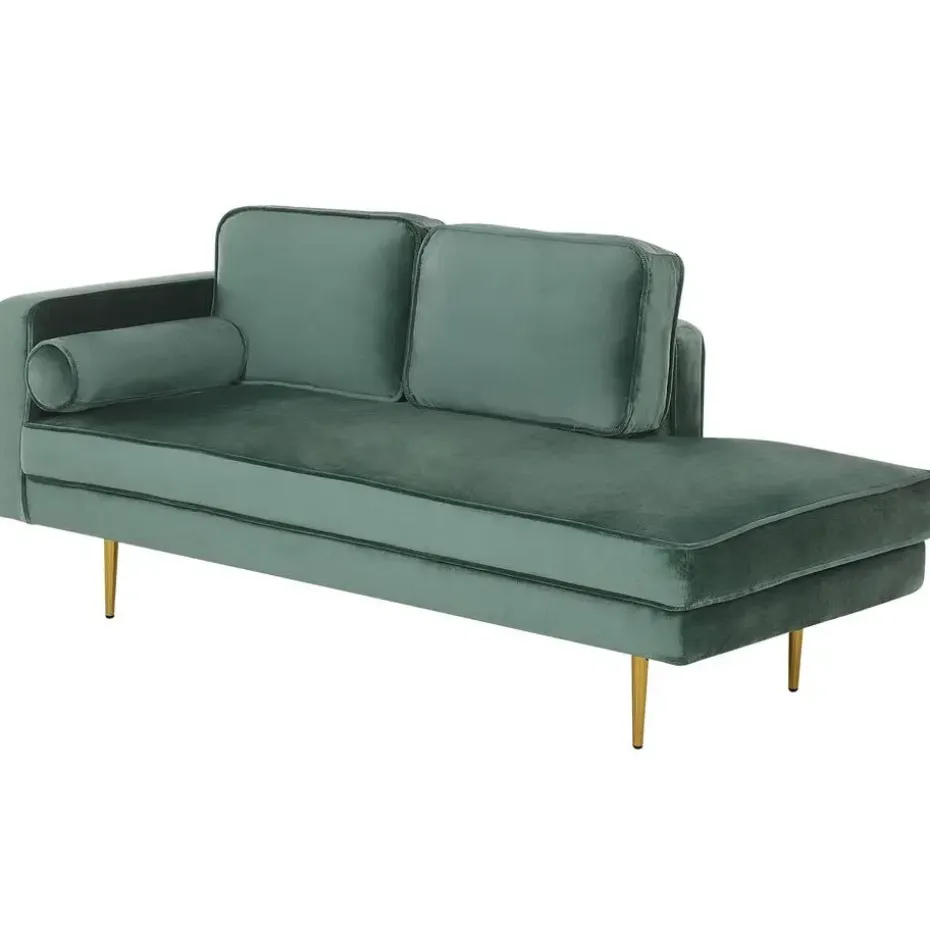 MIRAMAS - Chaise longue - Groen - Linkerzijde - Fluweel