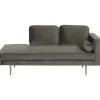 MIRAMAS - Chaise longue - Grijs - Rechterzijde - Fluweel