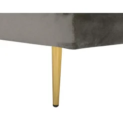 MIRAMAS - Chaise longue - Grijs - Rechterzijde - Fluweel