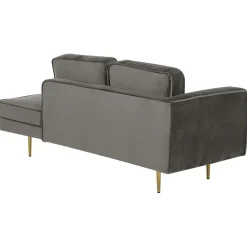 MIRAMAS - Chaise longue - Grijs - Linkerzijde - Fluweel