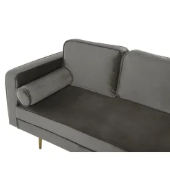 MIRAMAS - Chaise longue - Grijs - Linkerzijde - Fluweel