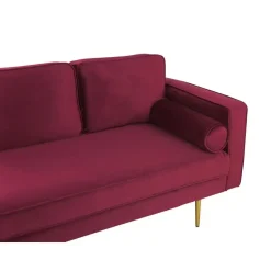 MIRAMAS - Chaise longue - Rood - Rechterzijde - Fluweel