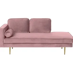 MIRAMAS - Chaise longue - Roze - Linkerzijde - Fluweel