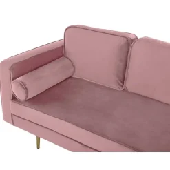 MIRAMAS - Chaise longue - Roze - Linkerzijde - Fluweel