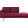 MIRAMAS - Chaise longue - Rood - Linkerzijde - Fluweel