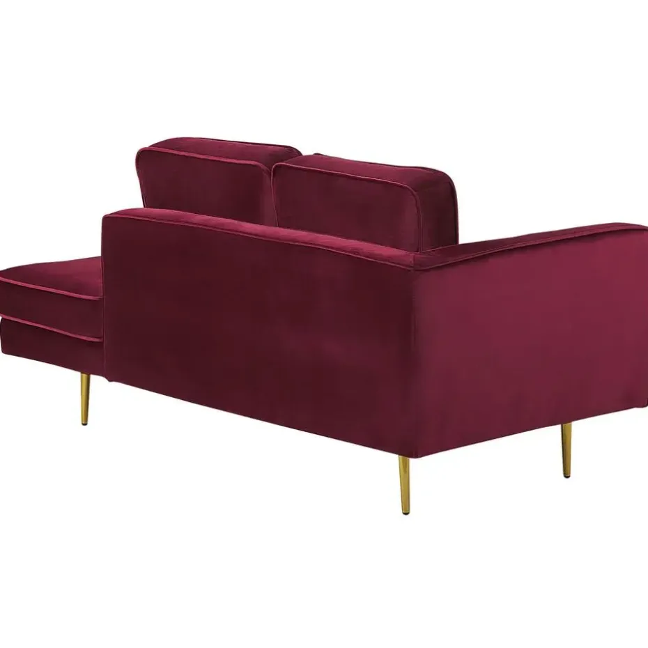 MIRAMAS - Chaise longue - Rood - Linkerzijde - Fluweel