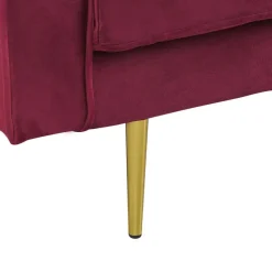 MIRAMAS - Chaise longue - Rood - Linkerzijde - Fluweel