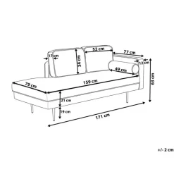 MIRAMAS - Chaise longue - Smaragdgroen - Rechterzijde - Fluweel