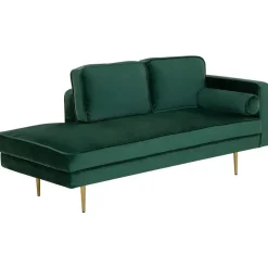 MIRAMAS - Chaise longue - Smaragdgroen - Rechterzijde - Fluweel