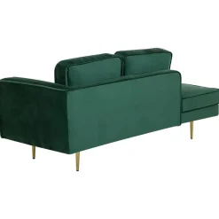 MIRAMAS - Chaise longue - Smaragdgroen - Rechterzijde - Fluweel