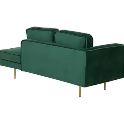 MIRAMAS - Chaise longue - Smaragdgroen - Linkerzijde - Fluweel