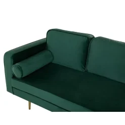 MIRAMAS - Chaise longue - Smaragdgroen - Linkerzijde - Fluweel