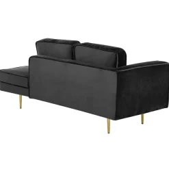 MIRAMAS - Chaise longue - Zwart - Linkerzijde - Fluweel