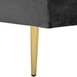 MIRAMAS - Chaise longue - Zwart - Linkerzijde - Fluweel