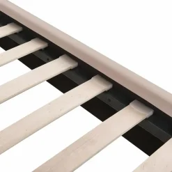 MIRIBEL - Tweepersoonsbed - Taupe - 140x200 - Fluweel