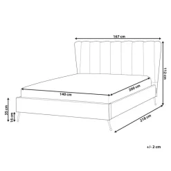 MIRIBEL - Tweepersoonsbed - Taupe - 140x200 - Fluweel