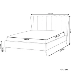 MIRIBEL - Tweepersoonsbed - Taupe - 140x200 - Fluweel