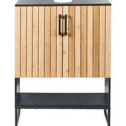 MISCANTI - Wastafelkast - Lichtbruin/Zwart - Bamboehout