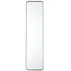 MISOU Deurspiegel Wandspiegel Passpiegel Ovaal Zwart 120x30cm Metaal