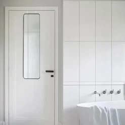 MISOU Deurspiegel Wandspiegel Passpiegel Ovaal Zwart 120x30cm Metaal