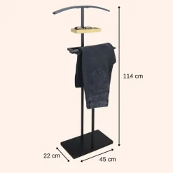 MISOU Dressboy Kledingstandaard Kledinghouder Zwart 114 cm Bamboe en metaal
