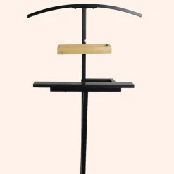 MISOU Dressboy Kledingstandaard Kledinghouder Zwart 114 cm Bamboe en metaal