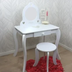 MISOU Make up Tafel voor Meisjes Kaptafel Kind met Kruk en Spiegel