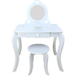 MISOU Make up Tafel voor Meisjes Kaptafel Kind met Kruk en Spiegel