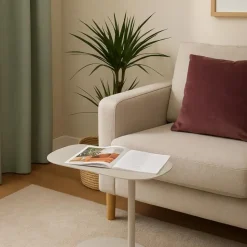 MISOU Organische Bijzettafel op Voet - Beige