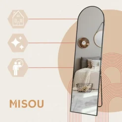 MISOU Passpiegel 150cm - Zwart