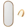 MISOU Passpiegel Ovaal Wandspiegel 35x90 cm Hout Spiegel Scandinavisch