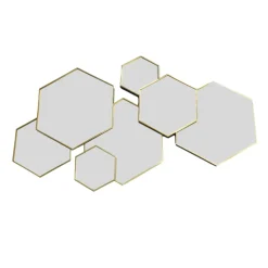 MISOU Spiegel Hexagon Goud 61,5x38cm Spiegels Wandspiegel
