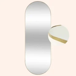 MISOU Spiegel Passpiegel Goud Ovaal Hangend 112x40cm Glas Spiegels