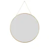 MISOU Spiegel Rond met Ophangketting Wandspiegel Goud Diameter 29 cm Glas