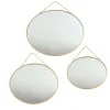 MISOU Spiegel Set van 3 Rond Goud Metaal Wandspiegel