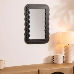 MISOU Wandspiegel Organische Vorm - Zwart