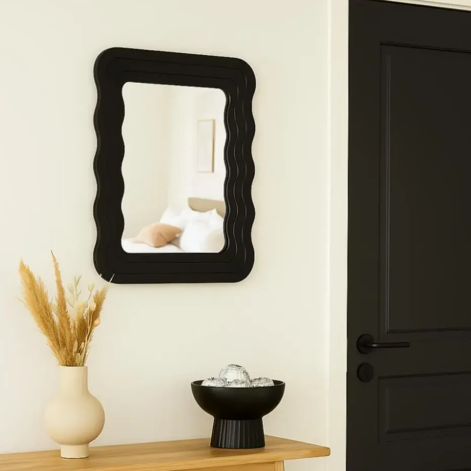 MISOU Wandspiegel Organische Vorm - Zwart