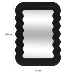 MISOU Wandspiegel Organische Vorm - Zwart