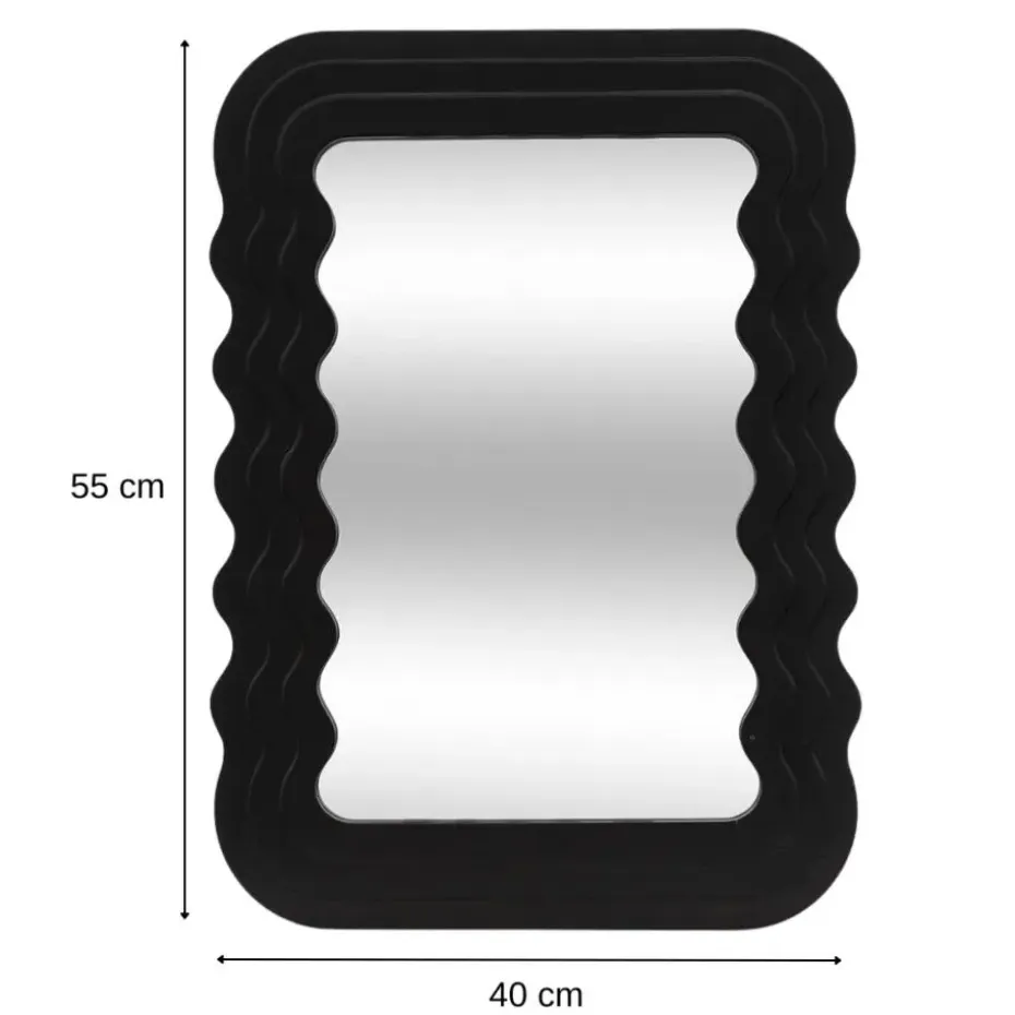 MISOU Wandspiegel Organische Vorm - Zwart