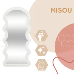 MISOU Wandspiegel Organische Vorm - Wit