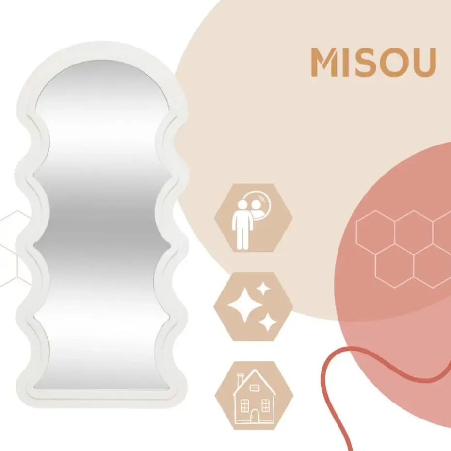 MISOU Wandspiegel Organische Vorm - Wit