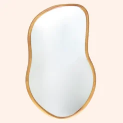 MISOU Wandspiegel Spiegel Organische Vorm 75x45cm Hout