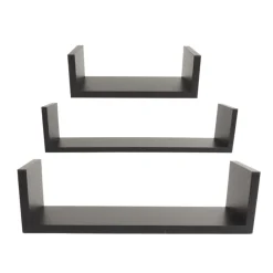 MISOU Zwarte Wandplanken Fotoplank Keuken Woonkamer Zwevend Muurplank 3 Maten