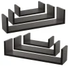 MISOU Zwarte Wandplanken Set van 6 Fotoplank Boekenplank Woonkamer