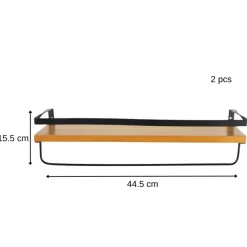 MISOU Zwevende Wandplank 2 stuks Industrieel Muurdecoratie Boekenrek