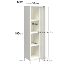 Mission District - Hoge kast met 1 deur en roze metaal